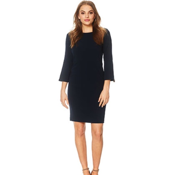 Tommy Hilfiger Dresses & Skirts - Tommy Hilfiger Bell Sleeve Scuba Crepe Dress Blue